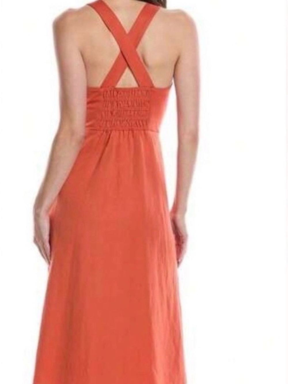 Theory for Anthropologie | Coral Square-Neck Midi Dress - Picture 6 of 8